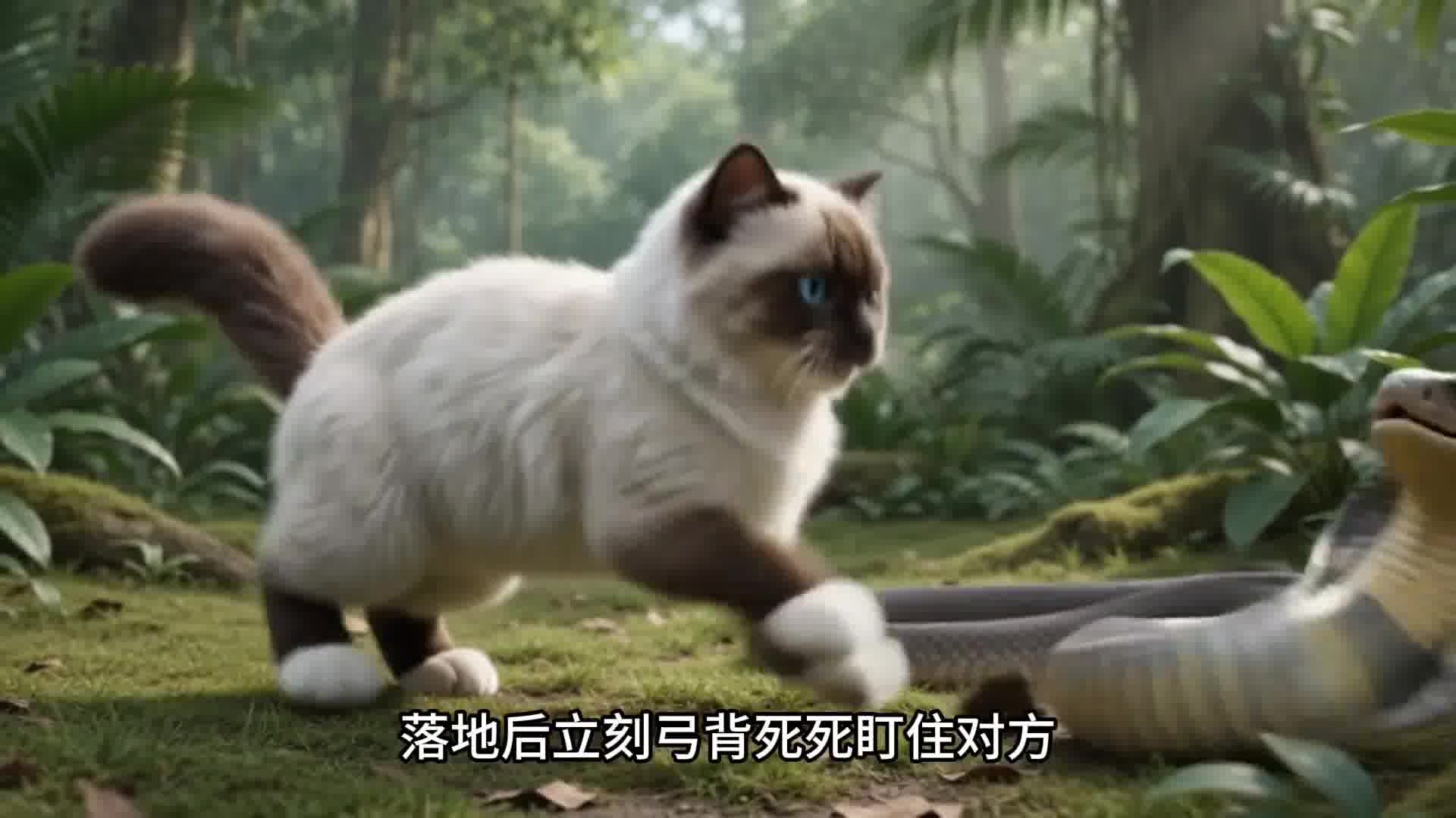可爱猫咪能打的过蛇吗