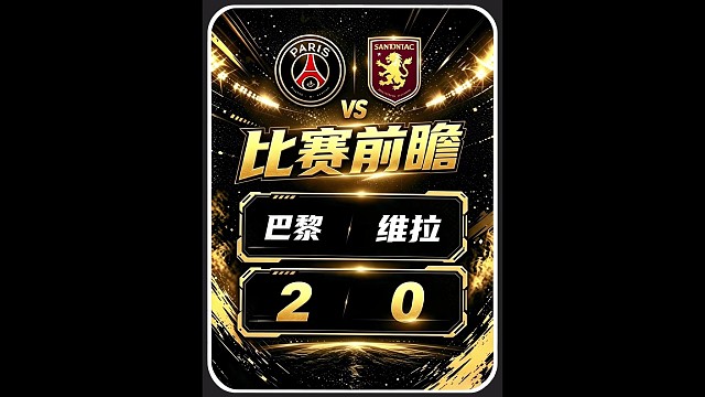 巴黎vs维拉前瞻：2:0！