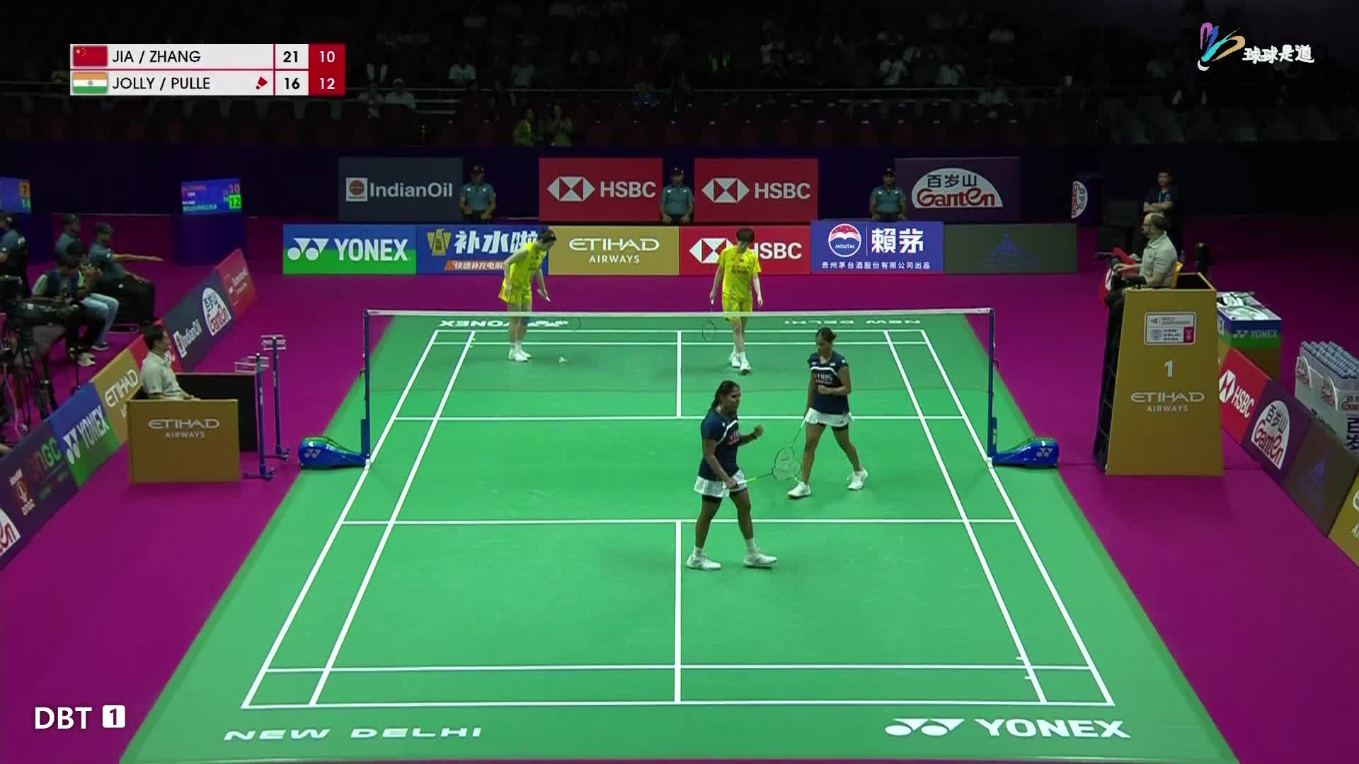 贾一凡/张殊贤 vs 乔莉/葛雅特莉世界羽毛球锦标赛1/4