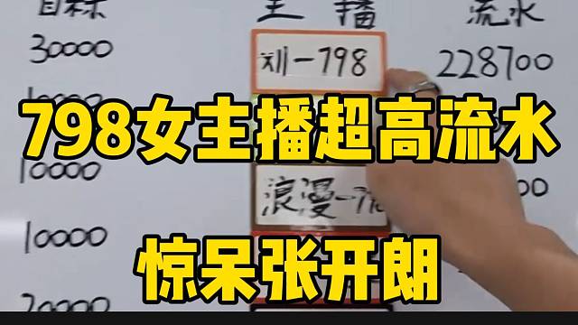 798女主播超高流水惊呆张开朗，这真是“电母”的水准！