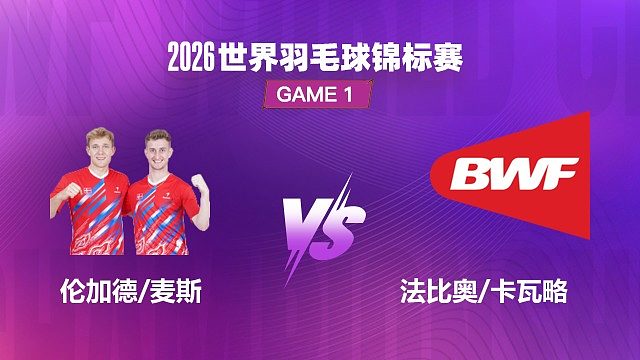 【回放】混双 卡瓦略 / 萨尼亚 VS 琼斯 / 托尔曼 1/32 赛 2026 世界羽毛球锦标赛 清流