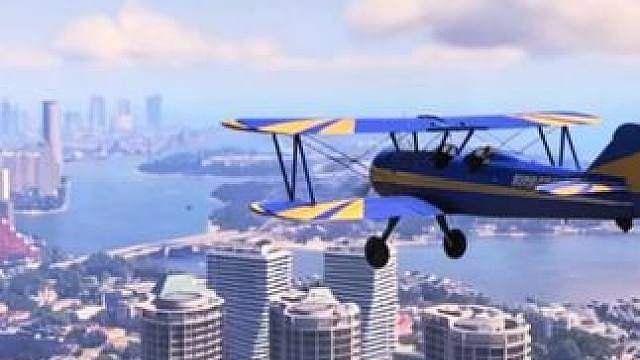 GTA6泄露视频⑤--城市全貌飞机电台音乐UI