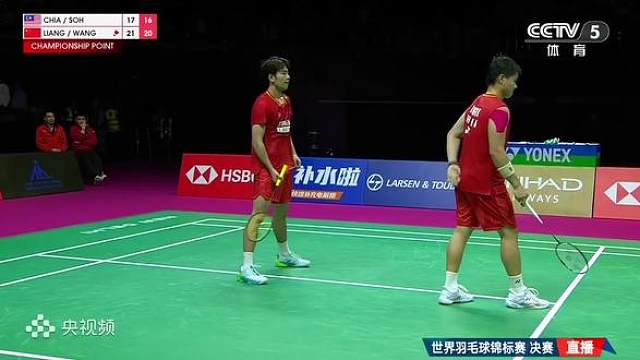 恭喜梁王组合夺得世锦赛冠军 梁王组合直落两局战胜谢苏组合夺得世锦赛冠军