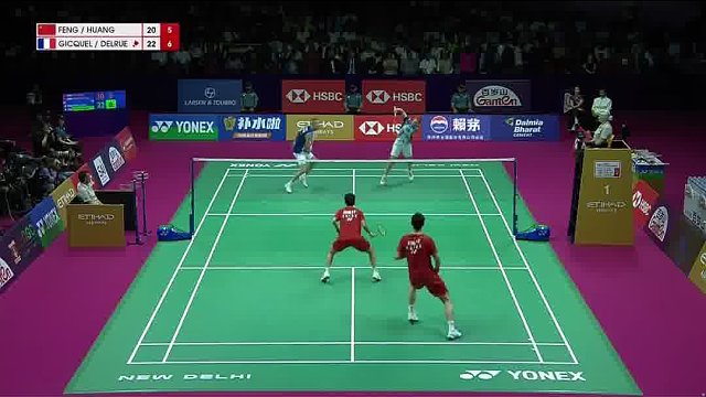 冯彦哲/黄东萍接发抢攻配合 双人站位同步抢占回合主动权