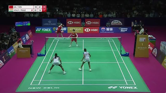 刘圣书/谭宁扑杀连贯回撤 网前扑杀得分后迅速回位