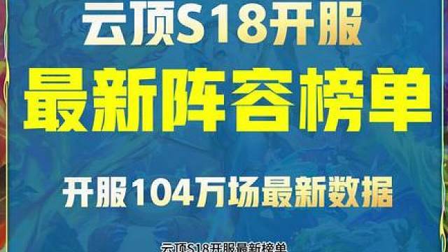 S18开服最新104万场数据！最强全阵容榜单