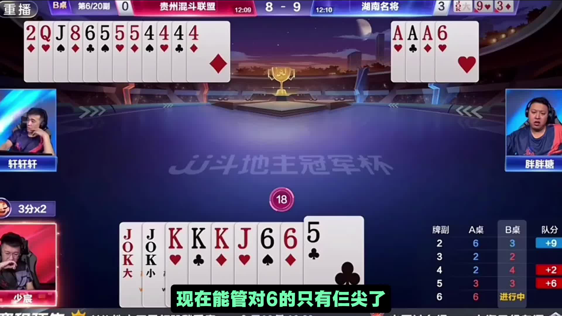 用四个4炸地主的对6啊