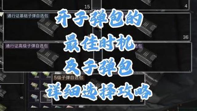 本赛季最适合开子弹包的时机来了，包括所有类型子弹包的选择攻略