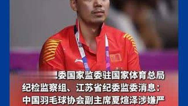中国羽毛球协会副主席夏煊泽被查