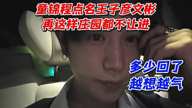 童锦程点名王子彦文彬！再这样庄园都不让进多少回了越想越气