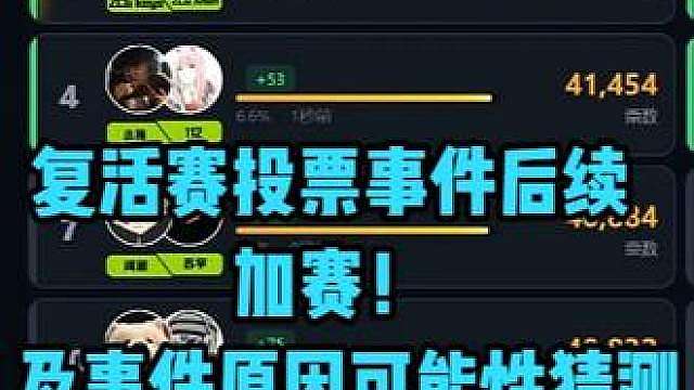胖森杯S2-复活赛投票事件后续-加赛！及事件原因可能性猜测 友