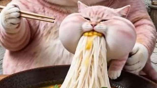 猫妈妈气大了，火焰直接把抹布绳烧了……