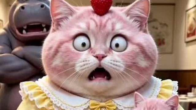 猫妈吃完没钱付款，白猫妈妈在暗中观察……