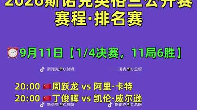 2016斯诺克英格兰公开赛赛程安排！丁俊晖迎战凯伦·威尔逊！