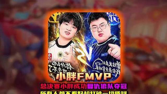 总决赛小胖获得fmvp成功复仇狼队性情泪洒赛场 无疑是KPL第一打野!