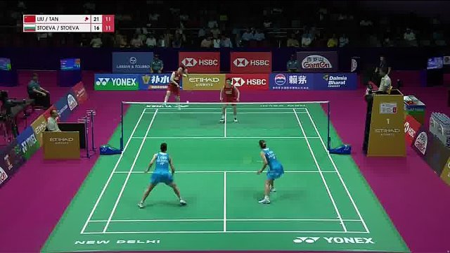 刘圣书/谭宁被动分边防守 对手强攻阶段迅速左右分边站位
