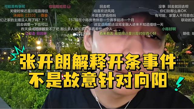 张开朗解释开条事件不是故意针对向阳