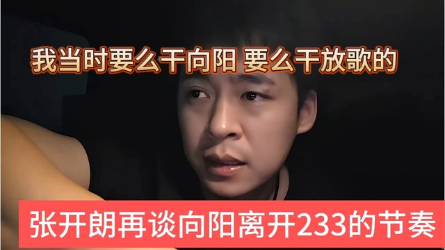 张开朗再谈向阳离开233，我当时要么干向阳要么干放歌的人