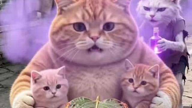 白猫妈妈把一盘下了药的饼偷走了……