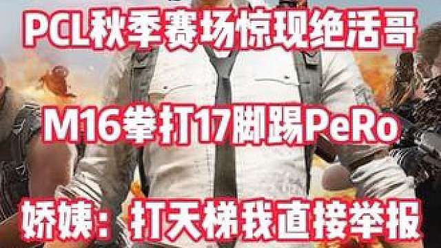 PCL秋季赛惊现绝活哥，M16杀穿17、PeRo成功吃鸡。 娇姨：这打天梯我指定举报了！
