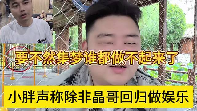 小胖声称除非是晶哥回归娱乐，要不然集梦谁都做不起来