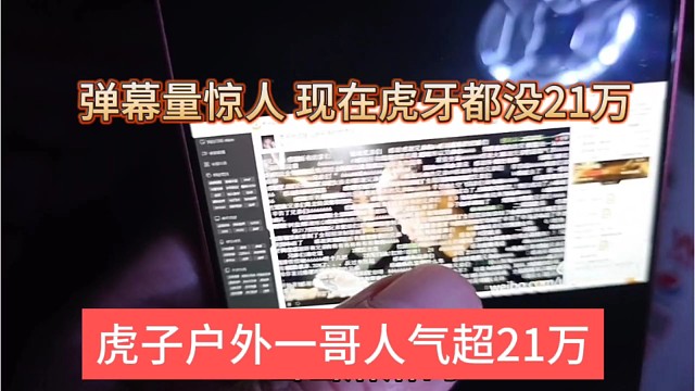 虎子户外一个人气超21万弹幕量惊人