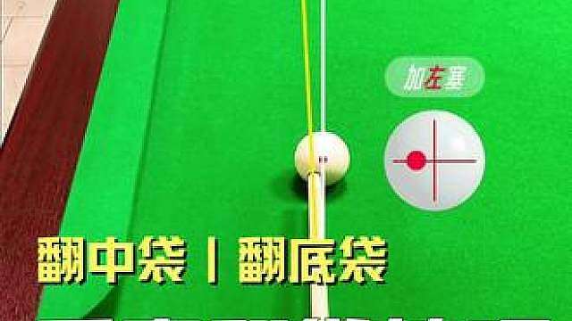 中袋底袋翻袋技巧 加塞翻袋杆法 实战台球加塞翻袋杆法瞄点技巧，通俗易懂！拿上台球杆去台球厅台球俱乐部练习台球技术打台球比赛