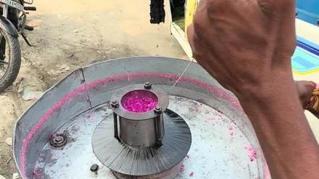 街头棉花糖制作