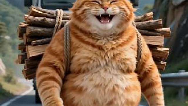 橘猫设计收拾白猫父子