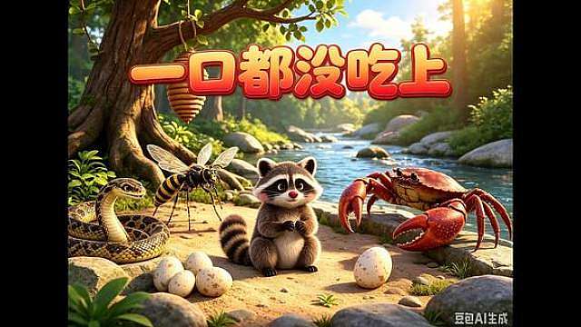 倒霉的小浣熊一口都没吃上