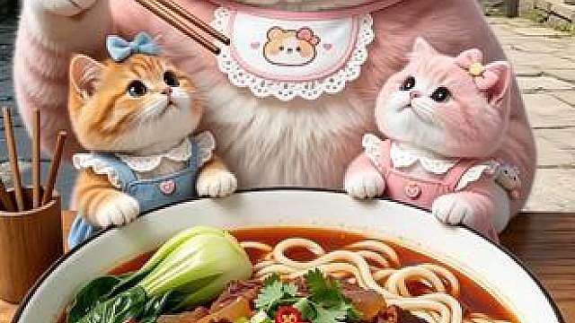 今天吃忘情牛肉面，猫妈妈为什么哭了？是太香了吗