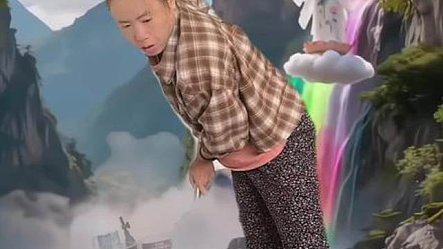 拖地的老太太