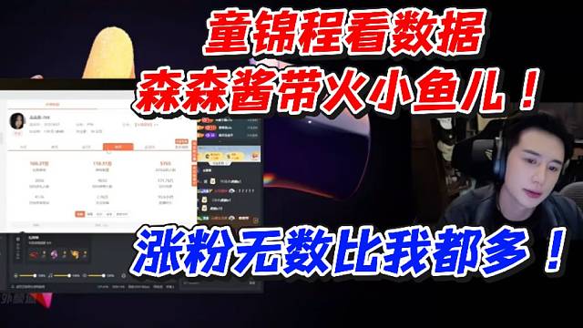 童锦程看数据！森森酱带火小鱼儿涨粉无数比我都多