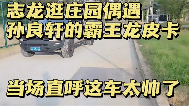 志龙逛庄园偶遇孙良轩的霸王龙皮卡，当场直呼这车太帅了