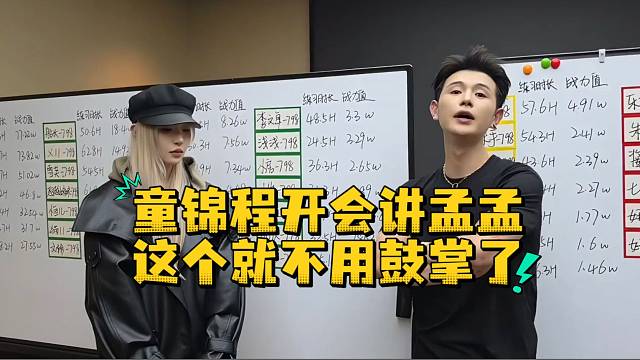 童锦程开会讲孟孟这个就不用鼓掌了