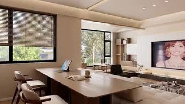 原木奶油风设计 #全案设计 #原木奶油风 #客餐厅设计 #家的样子 #效果图表现