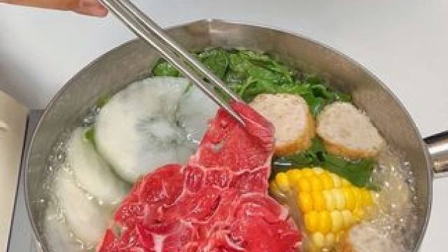 吃得干净真的会瘦！412大卡西洋菜生滚牛肉小火锅 #减脂餐 #会吃才会瘦 #省饭课代表 #干净饮食这