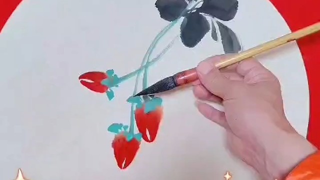 时令草莓的画法