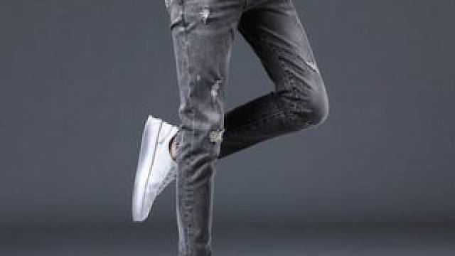 啄木鸟牛仔裤男士潮牌弹力修身小脚裤2023春秋新款破洞休闲九分裤#啄木鸟男装 #牛仔裤 #牛仔裤男 