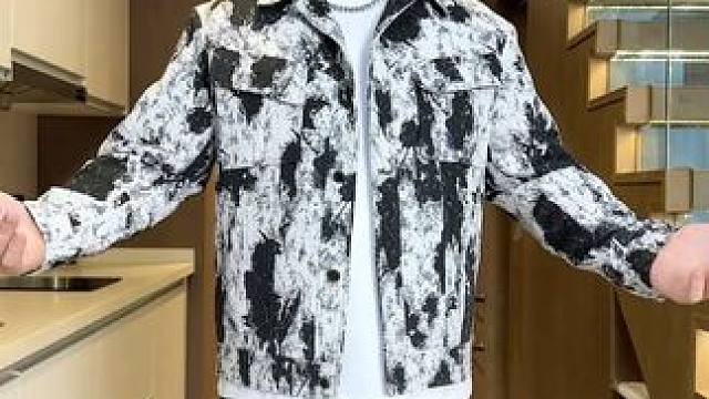 胖子不穿一次水墨画夹克，你都不知道自己有多帅气，去开飞机这样穿，空姐全都迷恋你 #微胖穿搭   #显