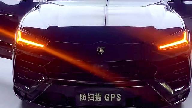 兰博基尼安装防拆抗屏蔽GPS定位防盗系统，开启屏蔽器自动锁车，换卡、抠卡、干扰锁车报警到手机。