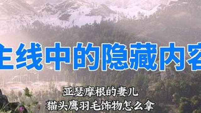 隐藏在主线中的有趣内容，亚瑟不常谈起的妻儿，印第安保留地的两大必拿物品，格雷家族的大秘密。 #荒野大