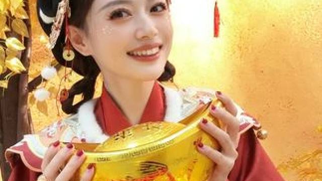 扣1和财神当一分钟恋人#财神来到我家门