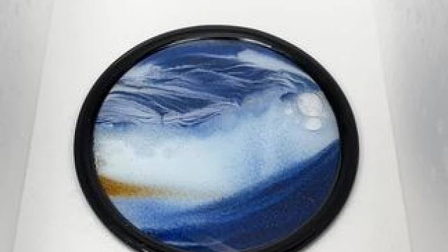 这个流沙画是真的挺好看啊，放在家里做个摆件很适合！#流体画 #流沙画摆件推荐 #装饰摆件