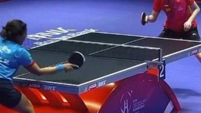 王曼昱独得两分，国乒女团惊险赢首胜。#国乒女团釜山开门红 #王曼昱独得两分 #国乒女团3比2印度 #