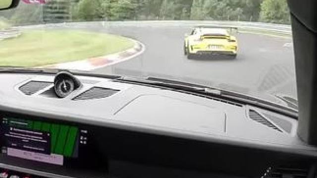 992GT3纽北赛道追击991.2GT3RSMR，感觉992gt3弯道更快？ #保时捷911 #纽北