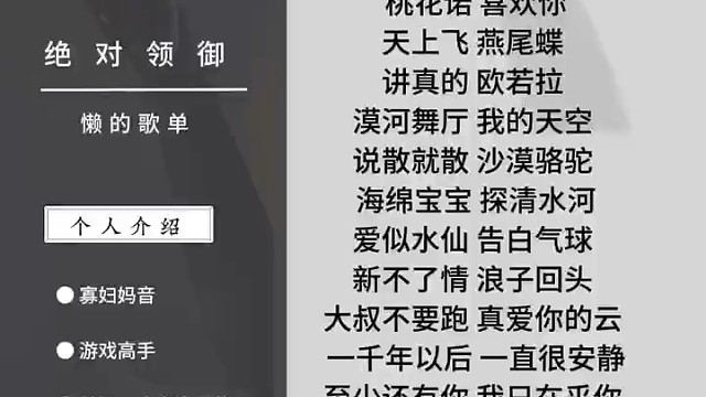生平第一次别人给做的歌单，有点小激动哦吼！