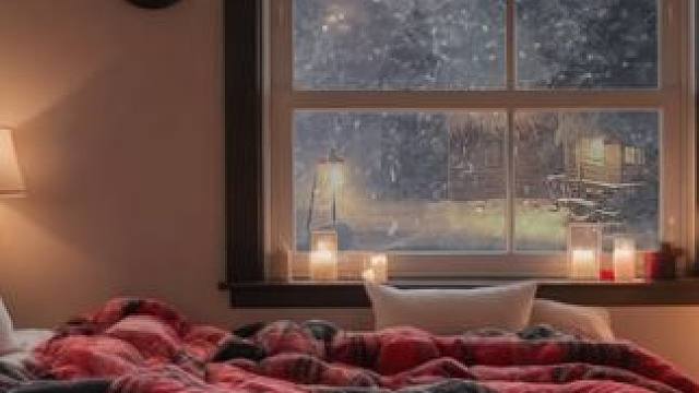 暴风雪之夜，睡在这么温暖的小房子里吧！壁炉，风雪声 #白噪音 #助眠声音 #助眠视频