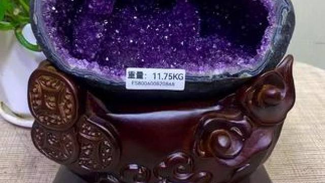 精美钱袋子爱了吗？#九紫离火运 #天然水晶 #紫晶洞 #奇石摆件 #玄关摆件推荐