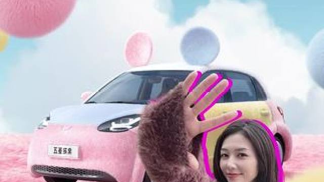 什么？就连车都穿上貂了，这毛绒绒的真的太可爱了吧，哪个女生扛得住啊！#五菱缤果 #缤果长毛了 #适合